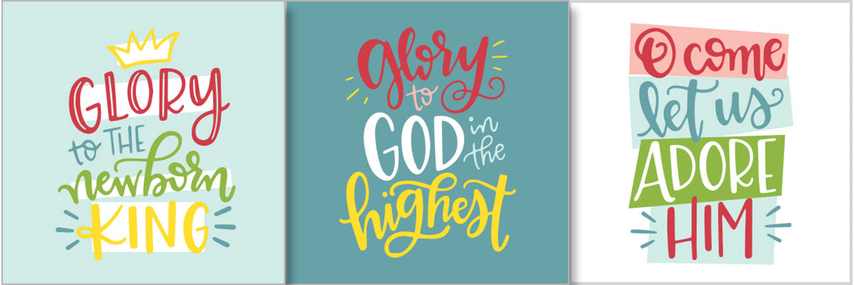 Word Art Mini Christmas Cards